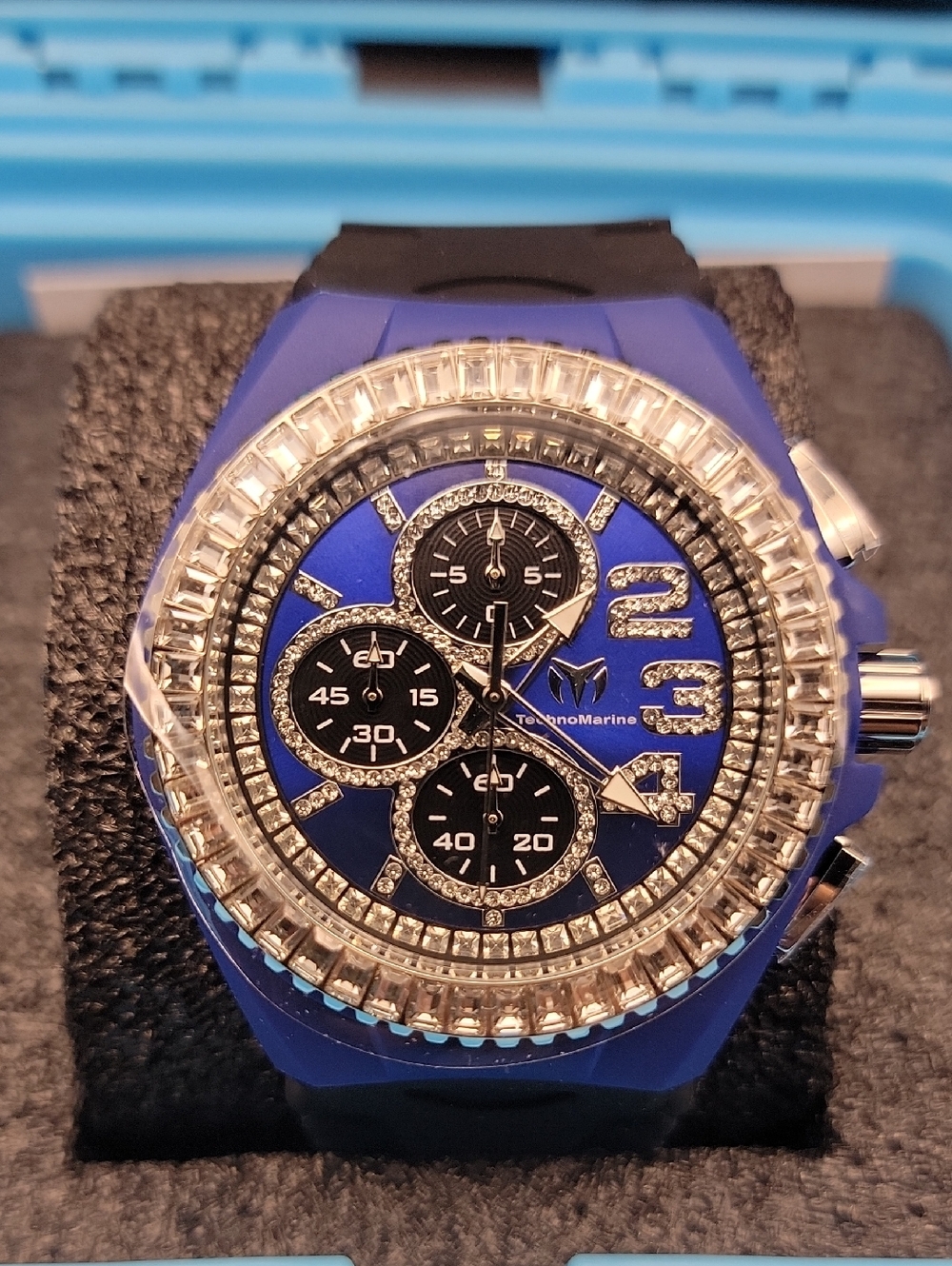 NEW TechnoMarine Cruise JellyFish Men's Chronograph Watch 45mm Black TM-121182